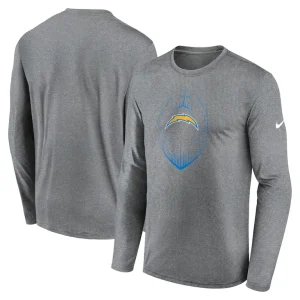 Los angeles chargers nike legend icon long sleeve t shirt Heather gray
