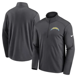Los angeles chargers nike logo pacer performance half zip jacket anthracite Multi