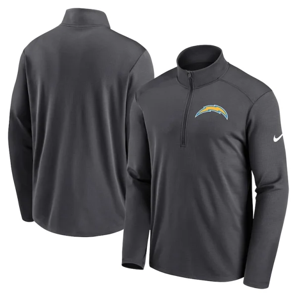 Los angeles chargers nike logo pacer performance half zip jacket anthracite Multi