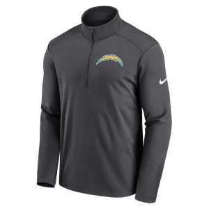 Los angeles chargers nike logo pacer performance half zip jacket anthracite Multi M