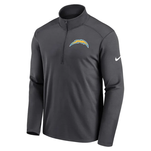 Los angeles chargers nike logo pacer performance half zip jacket anthracite Multi M