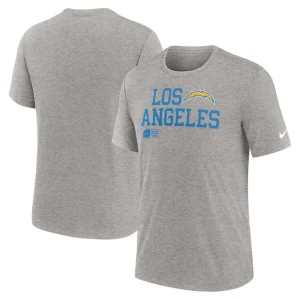 Los angeles chargers nike overlap lockup tri blend t shirt Heather gray