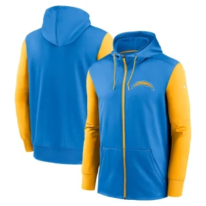 Los angeles chargers nike performance full zip hoodie Powder blue