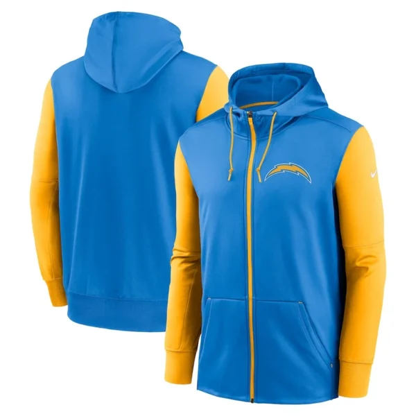 Los angeles chargers nike performance full zip hoodie Powder blue