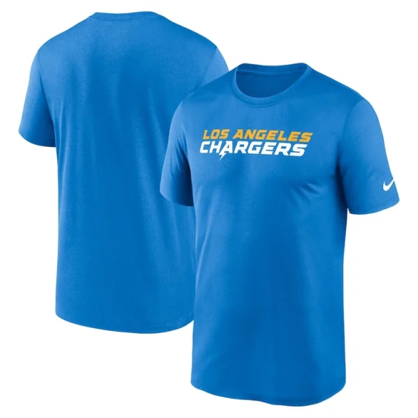 Los angeles chargers nike primetime legend wordmark performance t shirt Powder blue