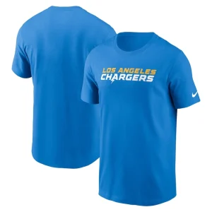 Los angeles chargers nike primetime wordmark essential t shirt Powder blue