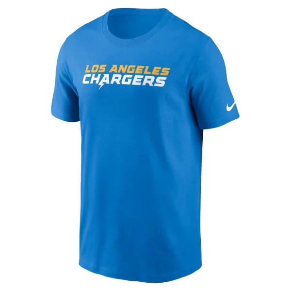 Los angeles chargers nike primetime wordmark essential t shirt Powder blue M