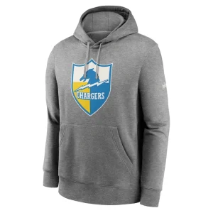 Los angeles chargers nike rewind club fleece pullover hoodie Heathered gray M