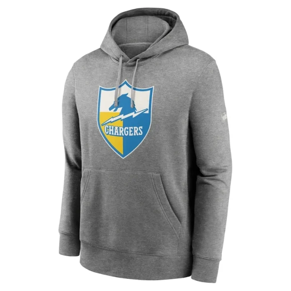 Los angeles chargers nike rewind club fleece pullover hoodie Heathered gray M