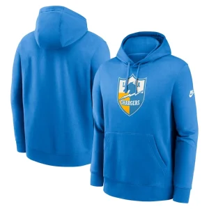 Los angeles chargers nike rewind club logo pullover hoodie Powder blue