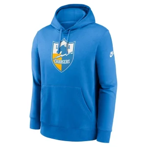 Los angeles chargers nike rewind club logo pullover hoodie Powder blue M