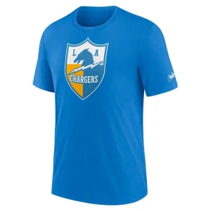 Los angeles chargers nike rewind logo tri blend t shirt Powder blue M