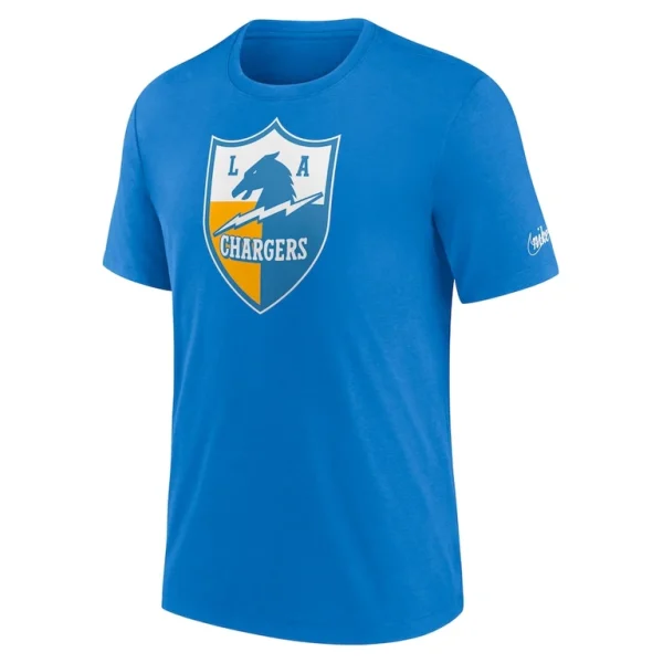 Los angeles chargers nike rewind logo tri blend t shirt Powder blue M