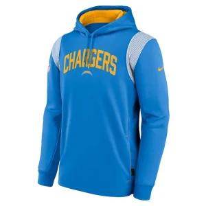 Los angeles chargers nike sideline athletic stack performance pullover hoodie Powder blue M