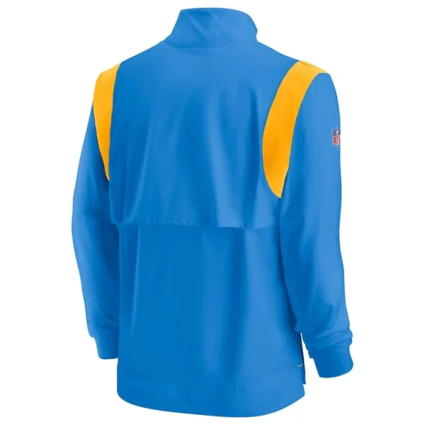 Los angeles chargers nike sideline coach chevron lockup quarter zip long sleeve top Powder blue L