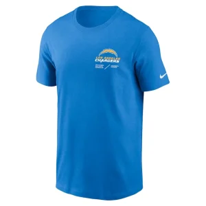 Los angeles chargers nike sideline infograph lockup performance t shirt Powder blue S