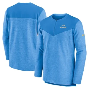 Los angeles chargers nike sideline lockup performance quarter zip top Powder blue