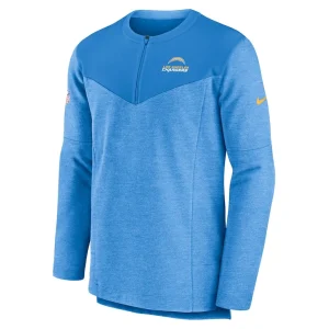 Los angeles chargers nike sideline lockup performance quarter zip top Powder blue M
