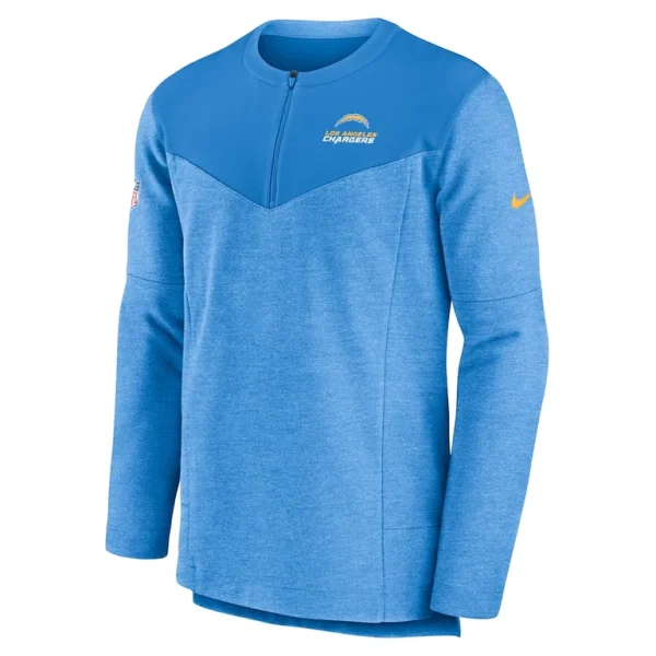 Los angeles chargers nike sideline lockup performance quarter zip top Powder blue M