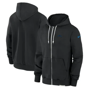 Los angeles chargers nike sideline performance full zip hoodie jacket Black