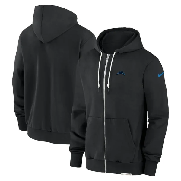Los angeles chargers nike sideline performance full zip hoodie jacket Black