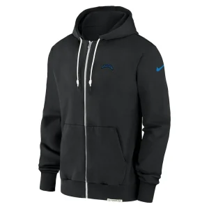 Los angeles chargers nike sideline performance full zip hoodie jacket Black M