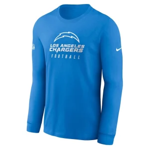Los angeles chargers nike sideline performance long sleeve t shirt Powder blue M