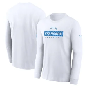 Los angeles chargers nike sideline performance long sleeve t shirt White