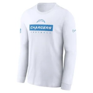 Los angeles chargers nike sideline performance long sleeve t shirt White M