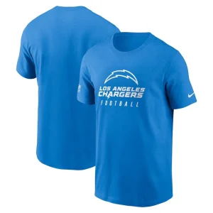 Los angeles chargers nike sideline performance t shirt Powder blue