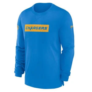 Los angeles chargers nike sideline player performance long sleeve t shirt Powder blue M