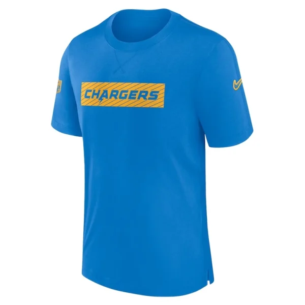 Los angeles chargers nike sideline player performance t shirt Powder blue M