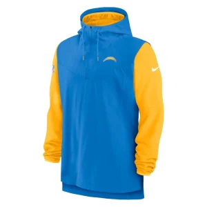 Los angeles chargers nike sideline player quarter zip hoodie Powder bluegold M