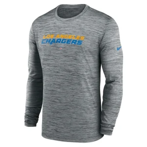 Los angeles chargers nike sideline team velocity performance long sleeve t shirt Heather gray M