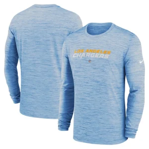 Los angeles chargers nike sideline team velocity performance long sleeve t shirt Powder blue