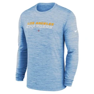 Los angeles chargers nike sideline team velocity performance long sleeve t shirt Powder blue M