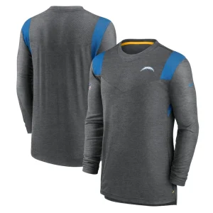 Los angeles chargers nike sideline tonal logo performance player long sleeve t shirt Charcoal