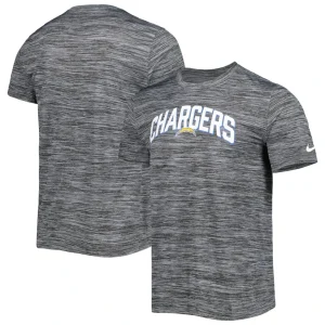 Los angeles chargers nike sideline velocity athletic stack performance t shirt Heather gray