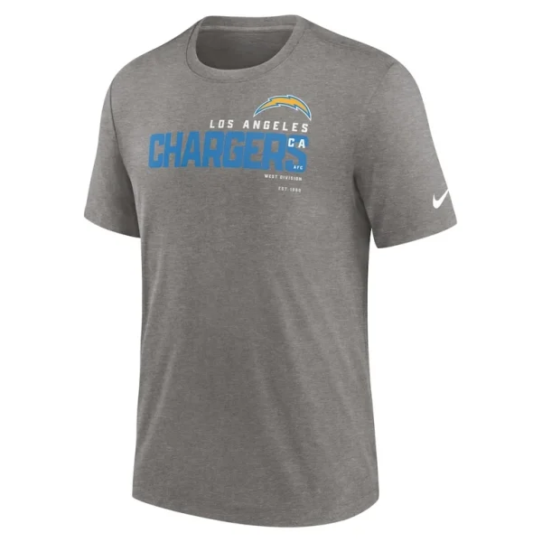 Los angeles chargers nike team tri blend t shirt Heather charcoal M