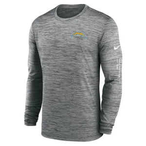 Los angeles chargers nike velocity long sleeve t shirt anthracite Multi M