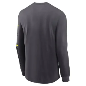 Los angeles chargers nike volt performance long sleeve t shirt anthracite Multi L