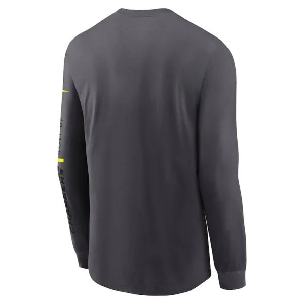 Los angeles chargers nike volt performance long sleeve t shirt anthracite Multi L