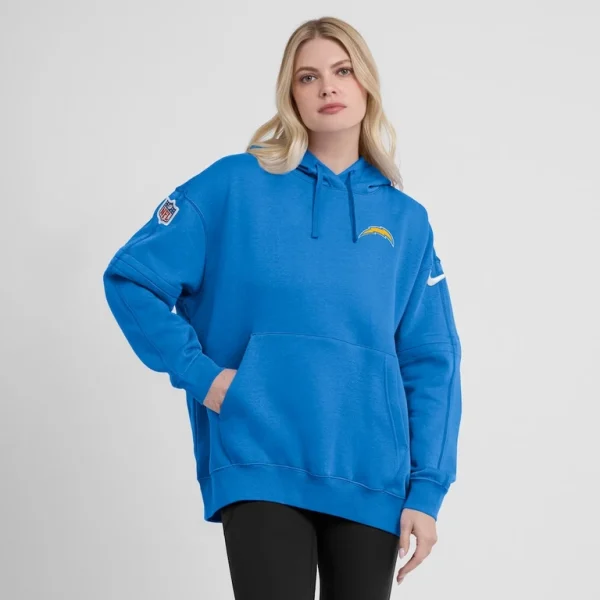 Los angeles chargers nike womens 2023 sideline club fleece pullover hoodie Powder blue L