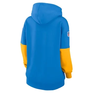 Los angeles chargers nike womens 2024 sideline essential fleece pullover hoodie Powder blue M