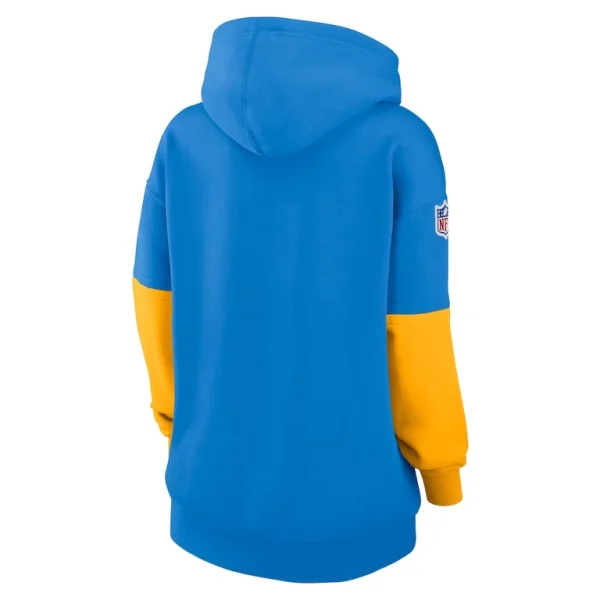 Los angeles chargers nike womens 2024 sideline essential fleece pullover hoodie Powder blue M