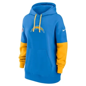 Los angeles chargers nike womens 2024 sideline essential fleece pullover hoodie Powder blue S