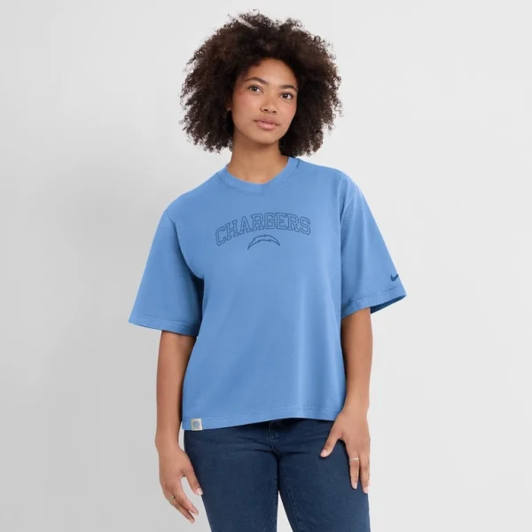 Los angeles chargers nike womens arch boxy t shirt Powder blue XL