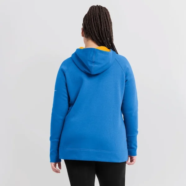 Los angeles chargers nike womens asymmetrical raglan full zip hoodie Powder blue XL