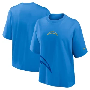 Los angeles chargers nike womens boxy t shirt Powder blue