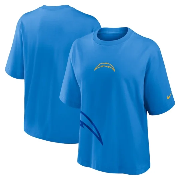 Los angeles chargers nike womens boxy t shirt Powder blue